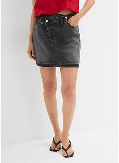 Jeanskjol med asymmetrisk midja, bonprix