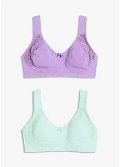 T-shirtbehå utan bygel med bomull (2-pack), bonprix