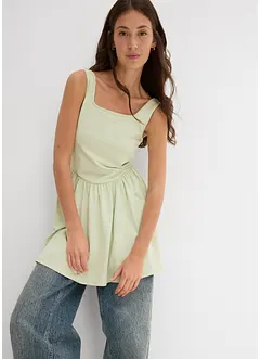 Långt linne i elastisk bomullsmix, bonprix