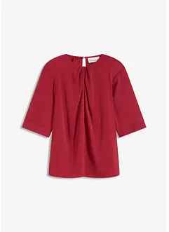 Blustopp i glansig satin, bonprix