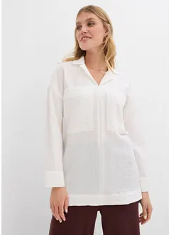 Skjortblus i mjuk viskosmix, bonprix