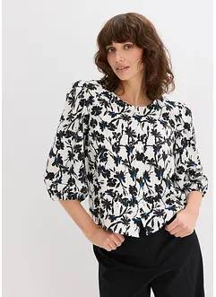 Kortärmad blus av material med struktur, bonprix