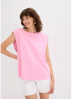 Topp med ribbade ärmringningar, bonprix