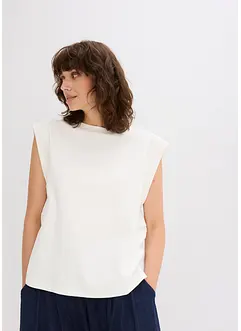 Topp med ribbade ärmringningar, bonprix