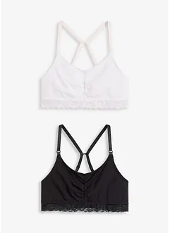 Amningsbehå utan bygel och med ekologisk bomull (2-pack), bonprix