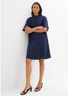 Bomullsklänning med pikékrage, bonprix