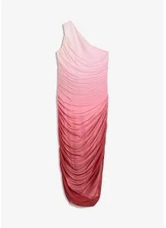 One shoulder-klänning med meshinfällning, bonprix