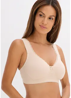 T-shirtbehå i minimizermodell utan bygel, med ekologisk bomull (2-pack), bonprix