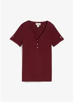 Topp med farfarskrage i ren bomull, bonprix