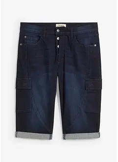Stretchiga jeansbermudas i cargomodell, Loose Fit, bonprix