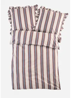 Sängkläder med ränder och rysch, bonprix