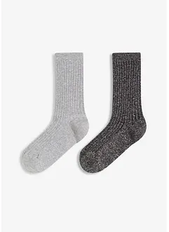 Strumpor med ekologisk bomull och Lurex (2-pack), bonprix