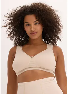 T-shirtbehå i minimizermodell utan bygel, med ekologisk bomull (2-pack), bonprix