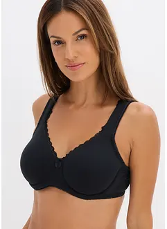 T-shirtbehå med bygel och minimizereffekt (2-pack), ekologisk bomull, bonprix