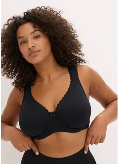 T-shirtbehå med bygel och minimizereffekt (2-pack), ekologisk bomull, bonprix