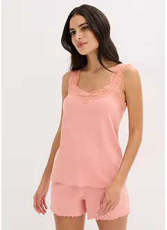 Pyjamas med shorts och ljuvlig spets, bonprix