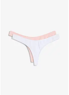 Stringtrosa i V-form med skön bomull (2-pack), bonprix