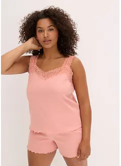 Pyjamas med shorts och ljuvlig spets, bonprix