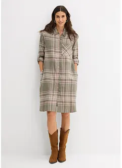 Skjortklänning i ren bomull, bonprix