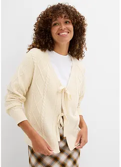 Cardigan med knytband, bonprix