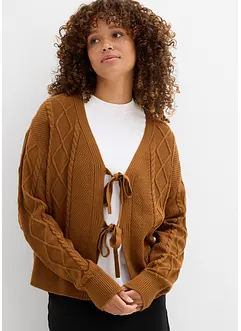 Cardigan med knytband, bonprix