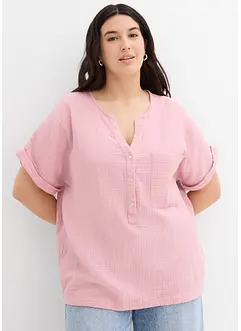 Muslinblus med korta ärmar, bonprix