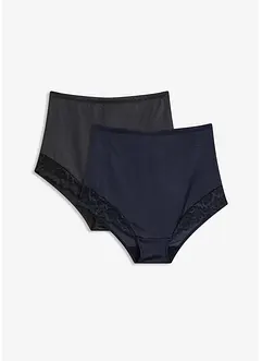 Trosa i glansigt material med medelhög formande effekt (2-pack), bonprix