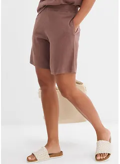 Dra på-shorts i finstickat material, bonprix