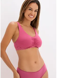 Bralette med bomull och spets (2-pack), bonprix
