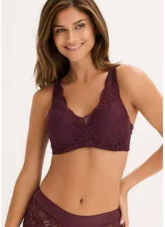 Formpressad BH med vadderade axelband och skir spets, bonprix