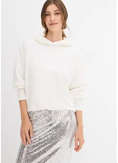 Hoodie av lätt glansig viskosmix, bonprix