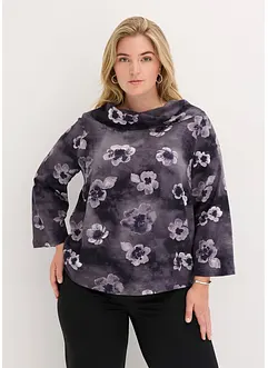 Blus i kräppat material med struktur, bonprix