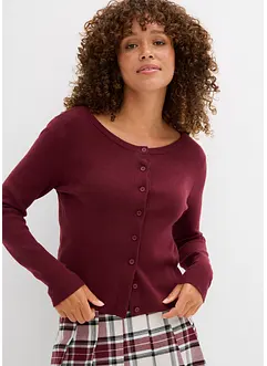 Finstickad cardigan i kort modell, bonprix