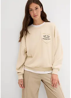 Oversizesweatshirt i mjuk bomullsmix, bonprix