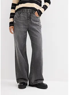 Wide Leg Jeans Mid Waist, Low Stretch, bonprix
