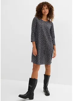 Kort trikåklänning med stickad effekt, bonprix