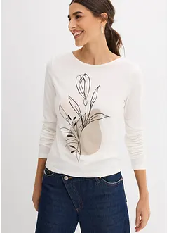 Långärmad topp av bomull, bonprix