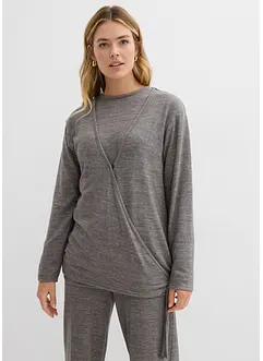 Omlottcardigan med stickad look, bonprix