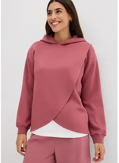 Sweatshirt med huva i mjuk viskosmix, bonprix