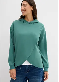 Sweatshirt med huva i mjuk viskosmix, bonprix
