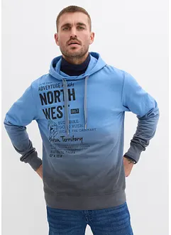 Sweatshirt med huva i ren bomull, bonprix