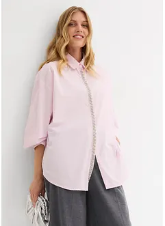 Skjortblus med strassapplikation, bonprix