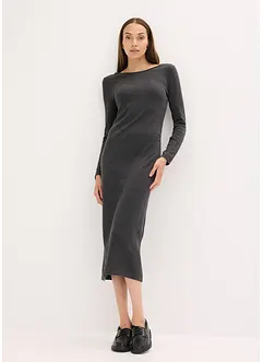 Mellanlång klänning i bomull med en andel kashmir, bonprix