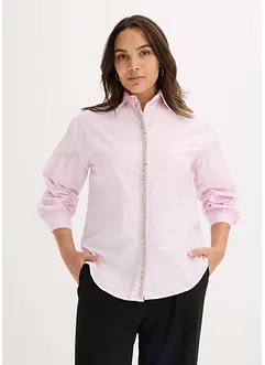 Skjortblus med strassapplikation, bonprix