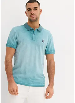 Kortärmad pikétröja med tvättad look, bonprix