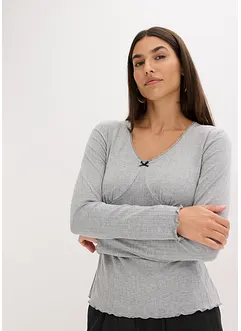 Ribbstickad topp, bonprix