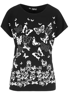 Mönstrad T-shirt med viskosandel, bonprix
