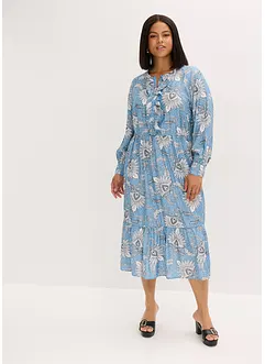 Maxiklänning i fintrådig viskosmix, bonprix