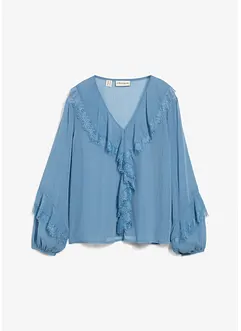 Chiffongblus med volanger, bonprix