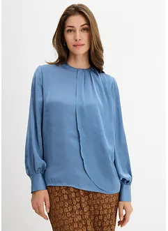 Blus i följsam satin, bonprix